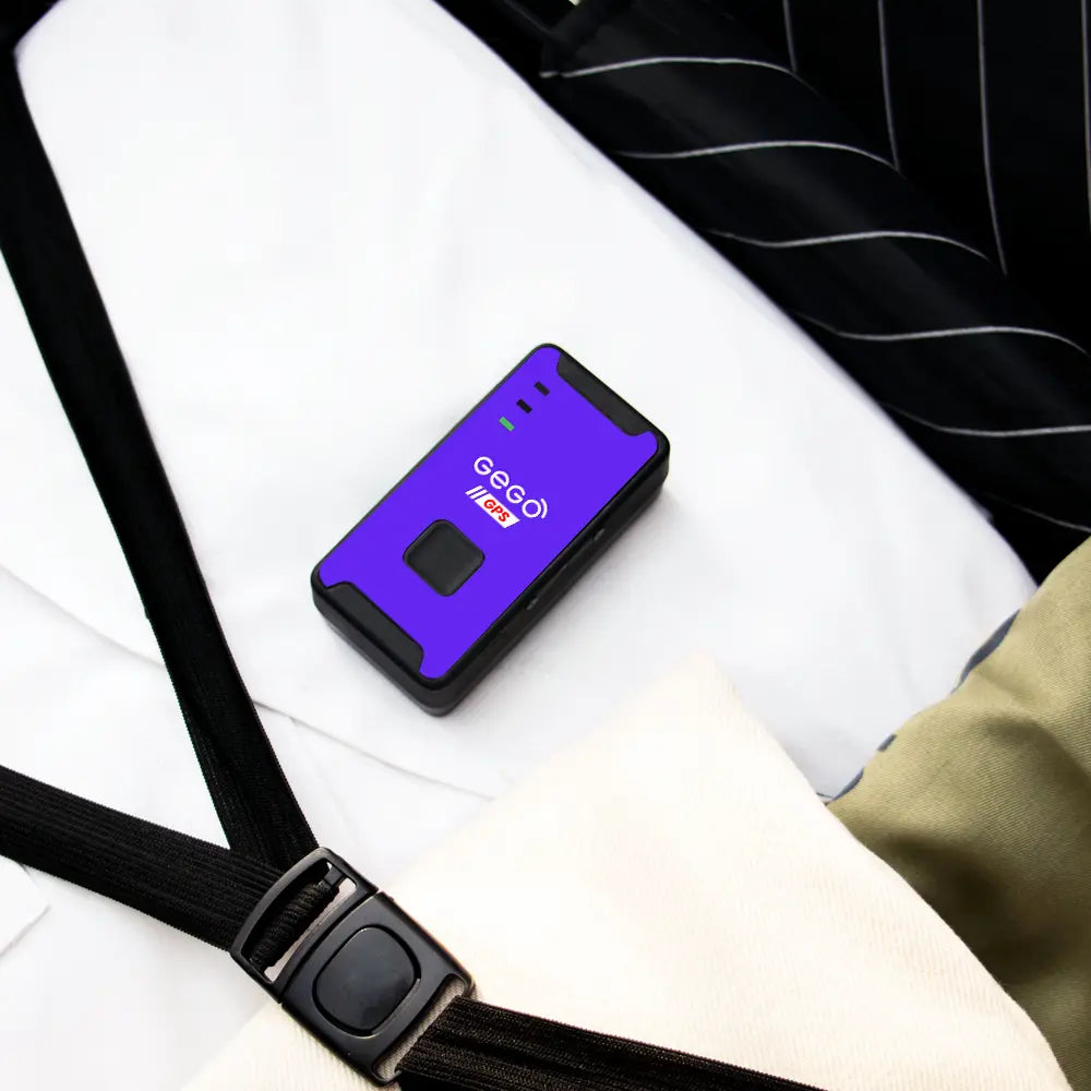 Purple GEGO device on a white surface